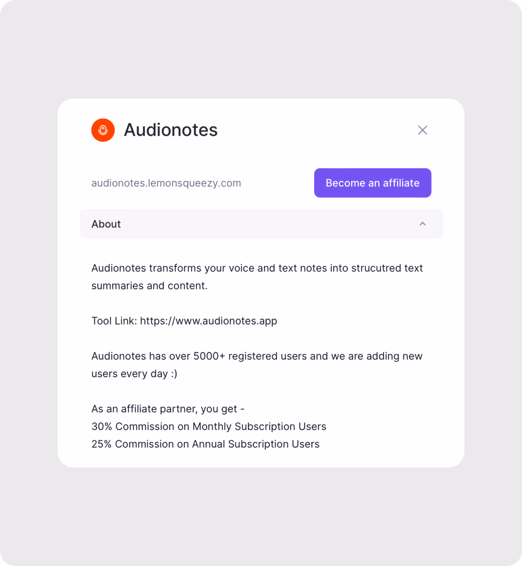 Als Partner für Audionotes bewerben