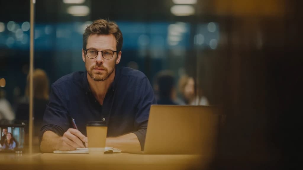 Profesionales que toman notas de reuniones