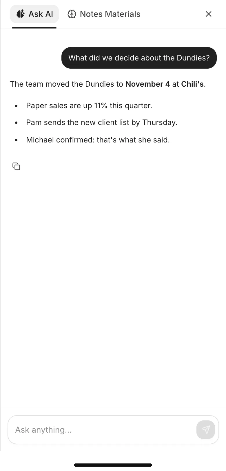Chat with your note