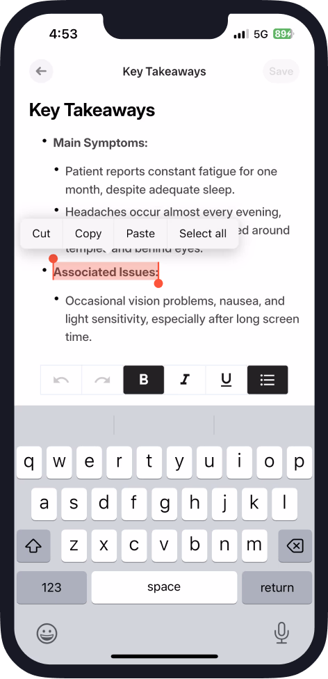 AI clinical notes