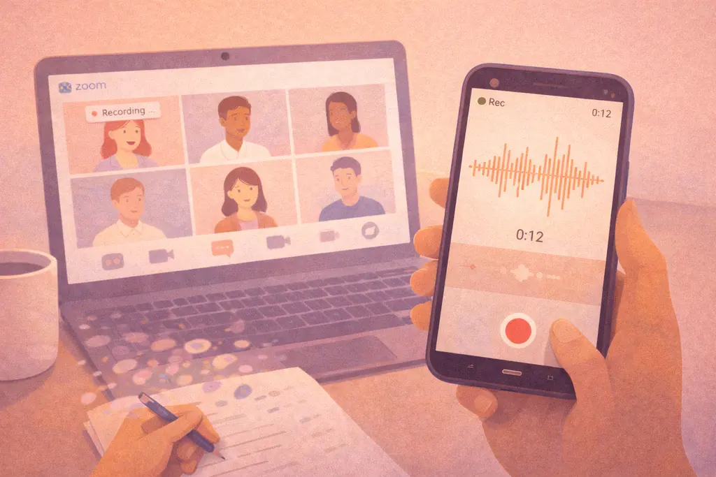 Recorded meeting forgotten on a device