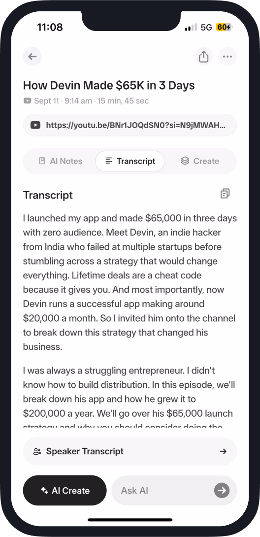 Audionotes mobile app