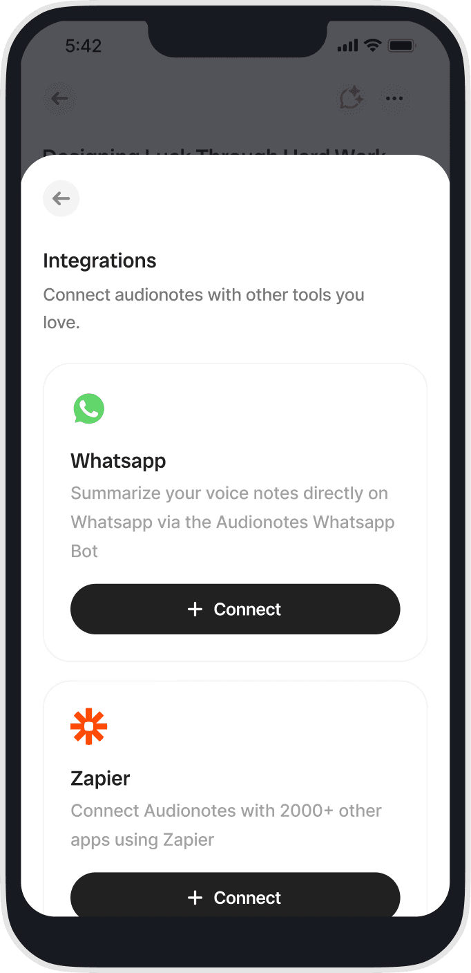 Audionotes WhatsApp integration