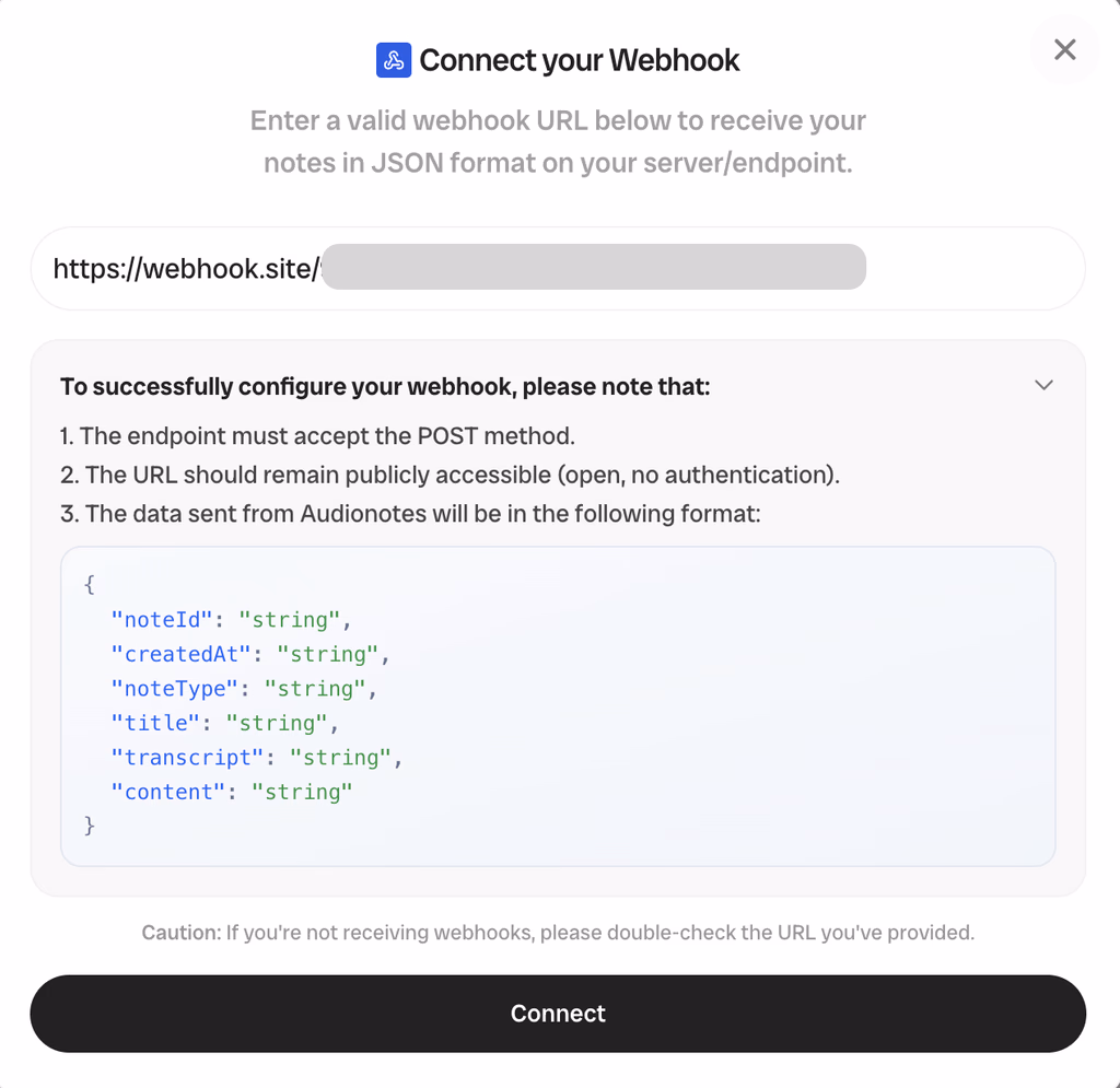Schritt 2 – Webhook verbinden