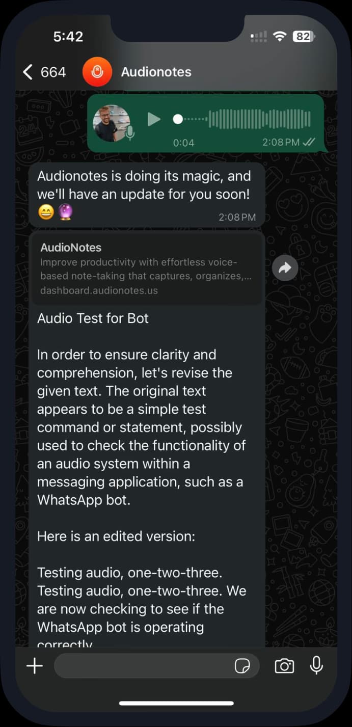 Bot de WhatsApp de Audionotes