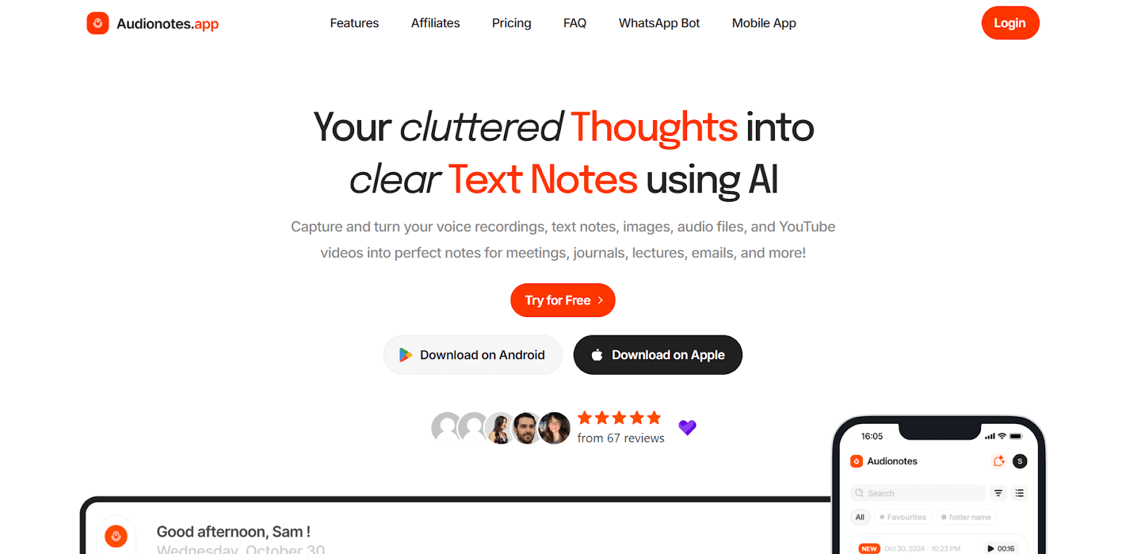 audionotes meeting note taker app