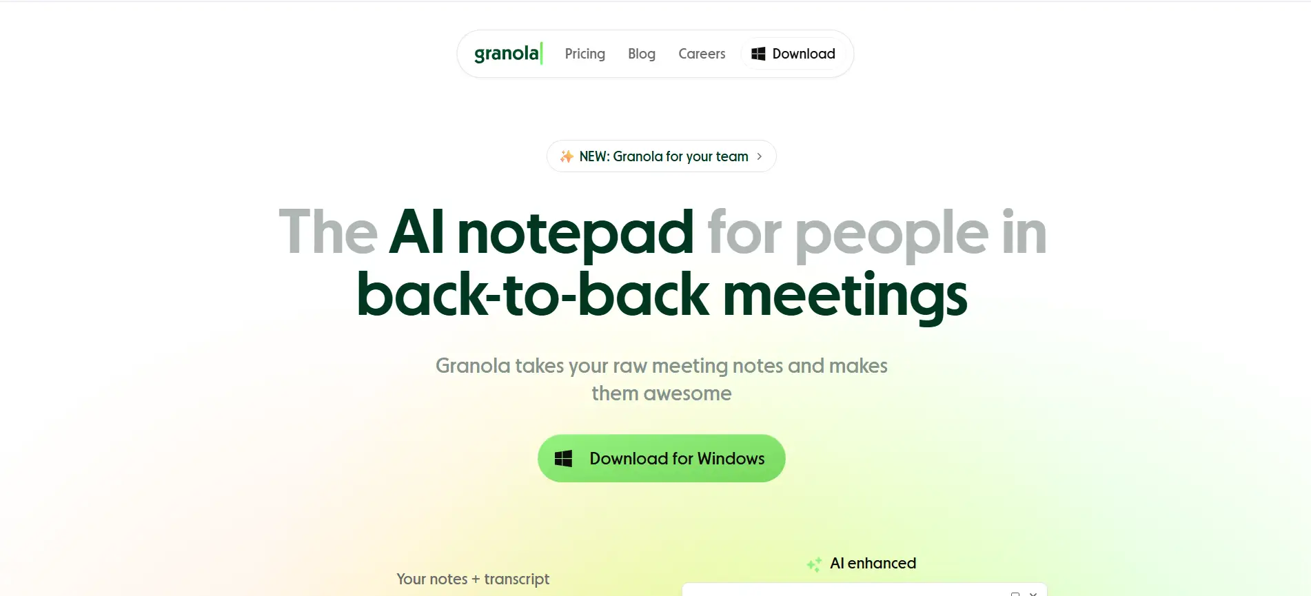 Granola - AI notepad for meetings and lectures