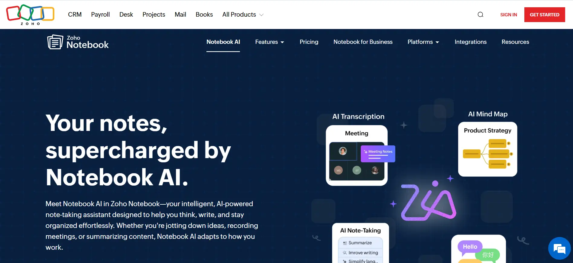 Zoho Notebook - Supercharge notes