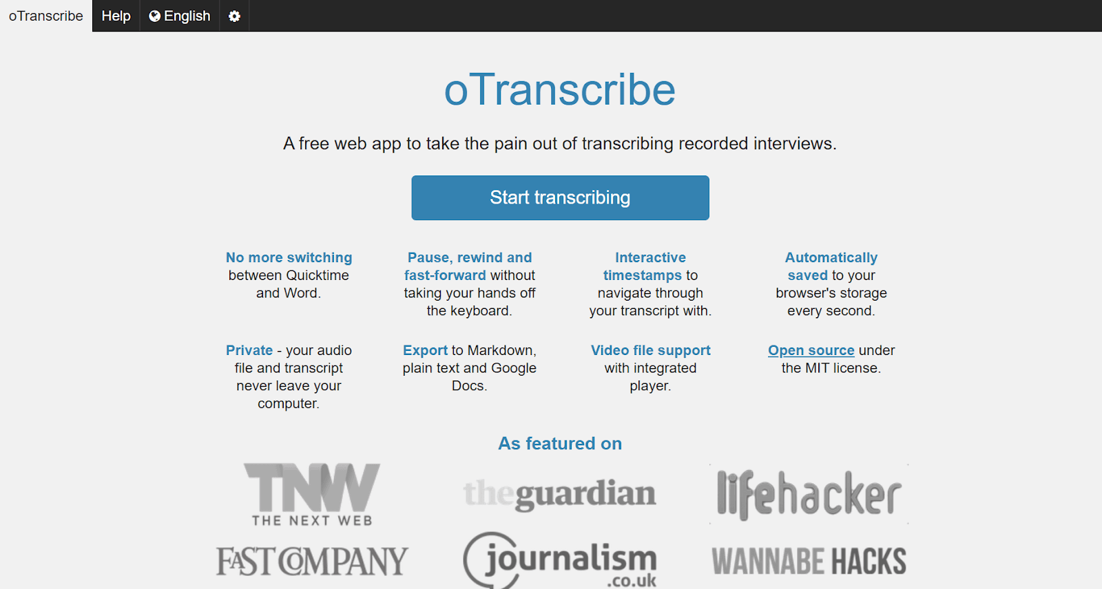 oTranscribe