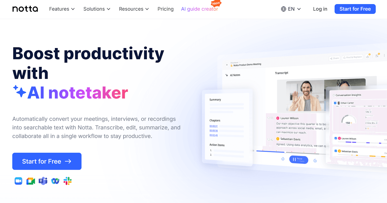 Notta - AI notetaker app